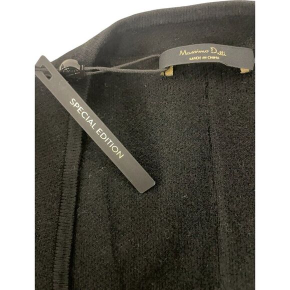 Massimo Dutti Womens Sweater Cardigan Blazer Small S Black Knit 6000/401 NWT - Picture 6 of 10